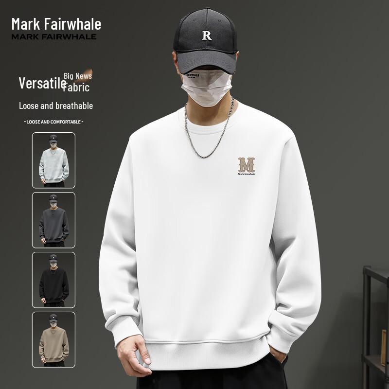 Мужской свитшот Mark Fairwhale свободного кроя с круглым вырезом 2XL белый JDST online