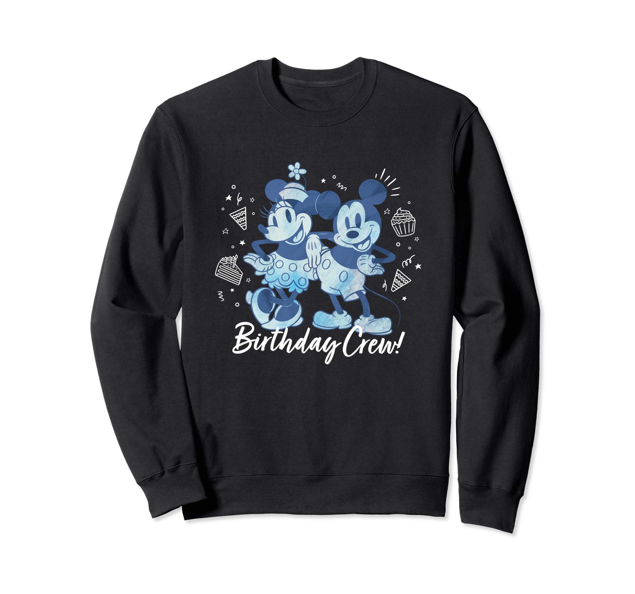Ретро-толстовка с Микки Маусом и Минни Маус  Команда Дня Рождения  от Disney black RURI Japan product
