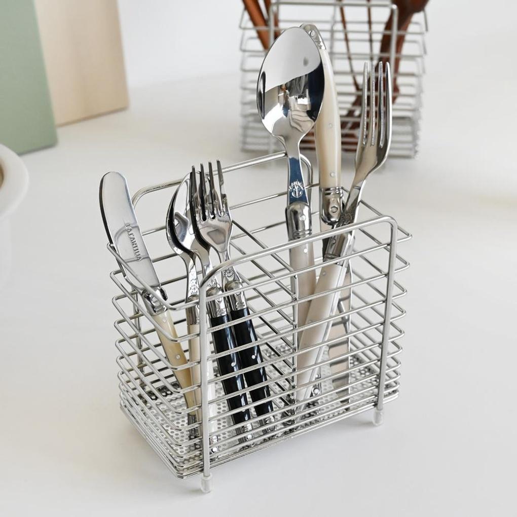Современная подставка для ложек из нержавеющей стали с 2 отделениями gray May Home & Kitchen