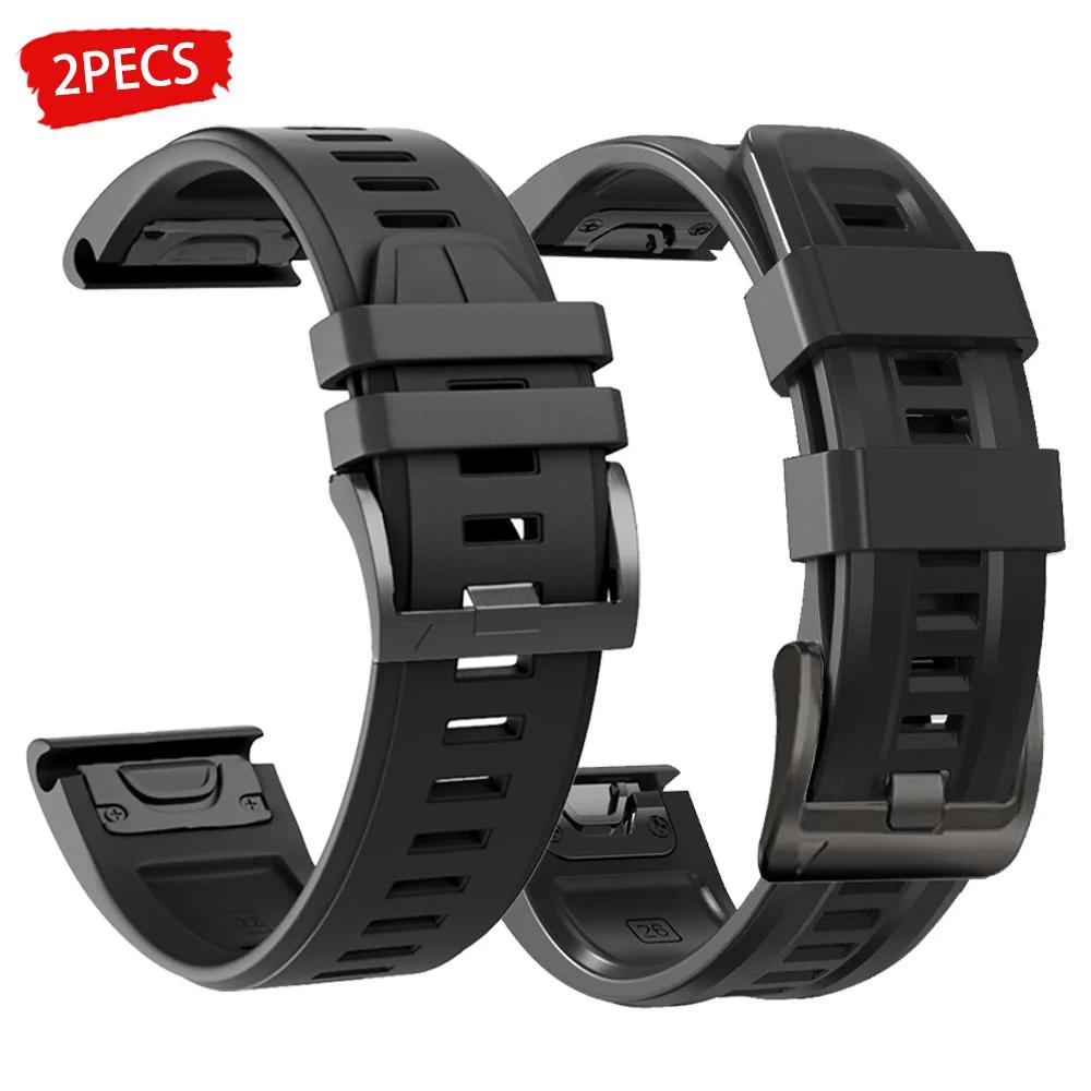 2 шт. Быстросъемный ремешок 22 мм 26 мм Для Garmin Fenix 8 E 7 7X 6X 6 Pro 5X Plus/Epix Gen 2/Tactix 8 Браслет на запястье Спортивный силиконовый браслет QuickFit 22mm gray Do CO