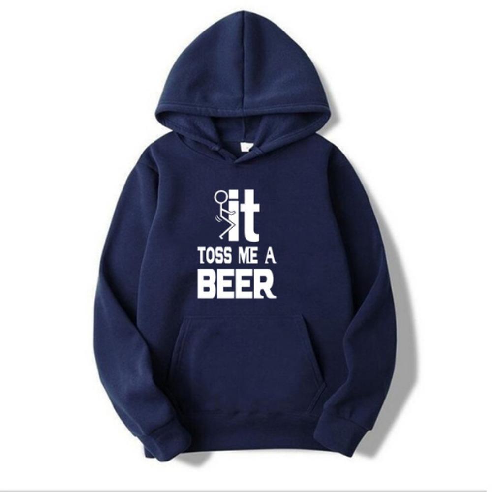 2021 Toss Me a Beer Горячая мода Смешные толстовки Мужские пуловеры с капюшоном Мужская толстовка с капюшоном с принтом S black ETST 011