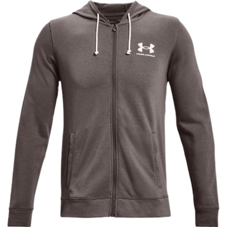 Худи с надписью Under Armour свободного кроя на молнии с длинным рукавом для мужчин коричневый 1370409-176 L black