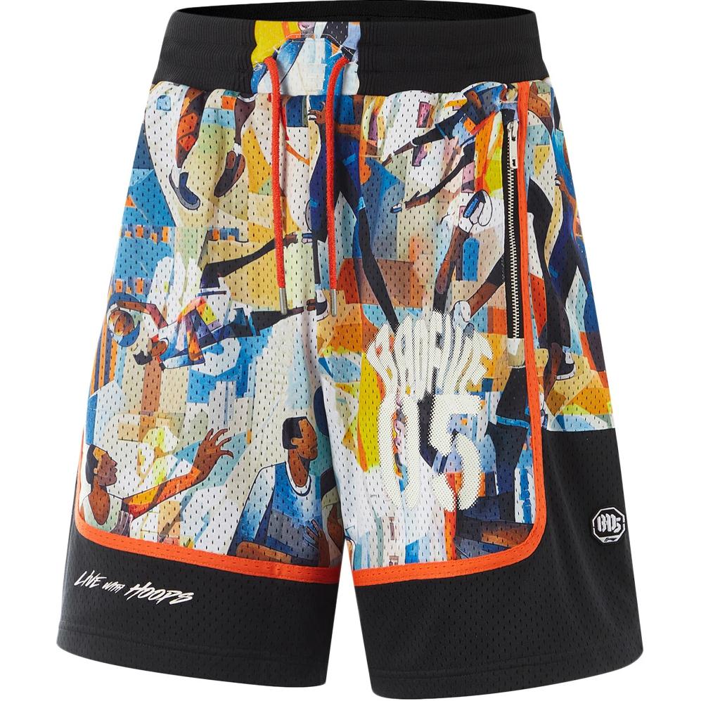 Li-Ning Баскетбольная серия Полностью принт Буквы Средняя посадка Кулиска Свободные Прямые Баскетбольные штаны Мужские низы Черный AAPU115-10 S gray