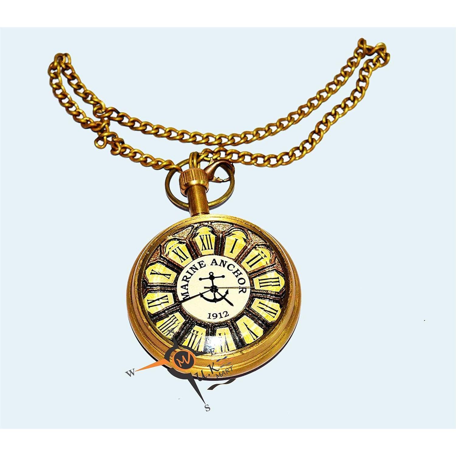 Антикварные карманные часы с кожаным чехлом, винтажный подарок brown Navya Handicraft