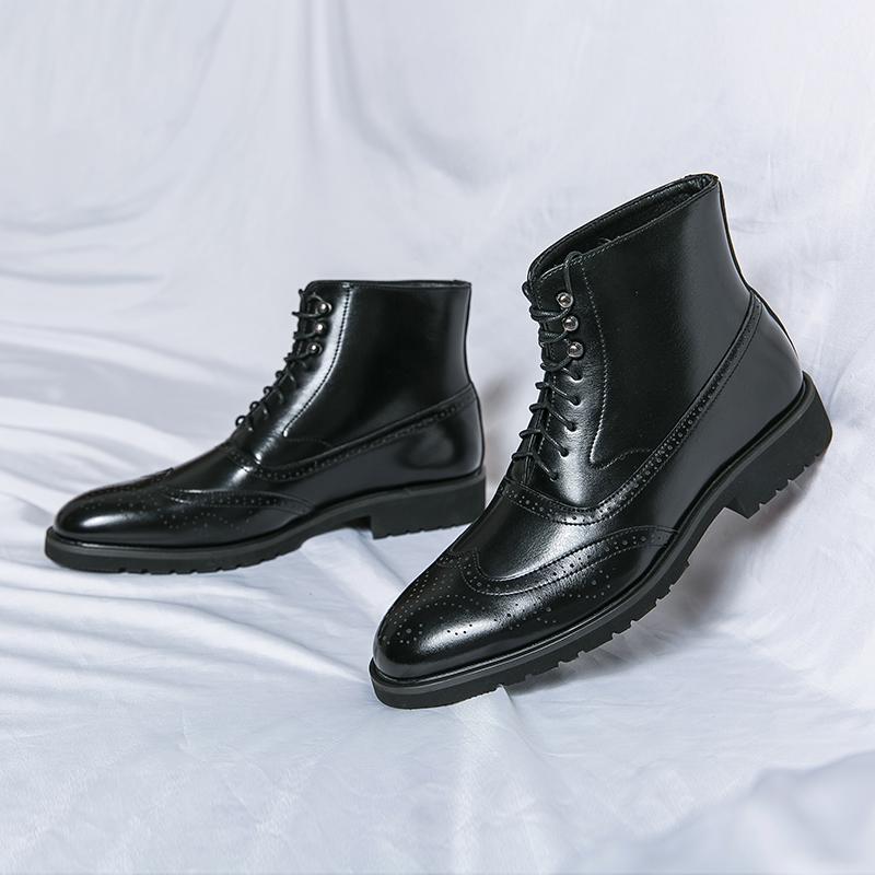 Мужские ботинки в стиле business casual с британским стилем, модные и универсальные модели, сочетающиеся с формальной одеждой для деловых поездок 46 black New style home