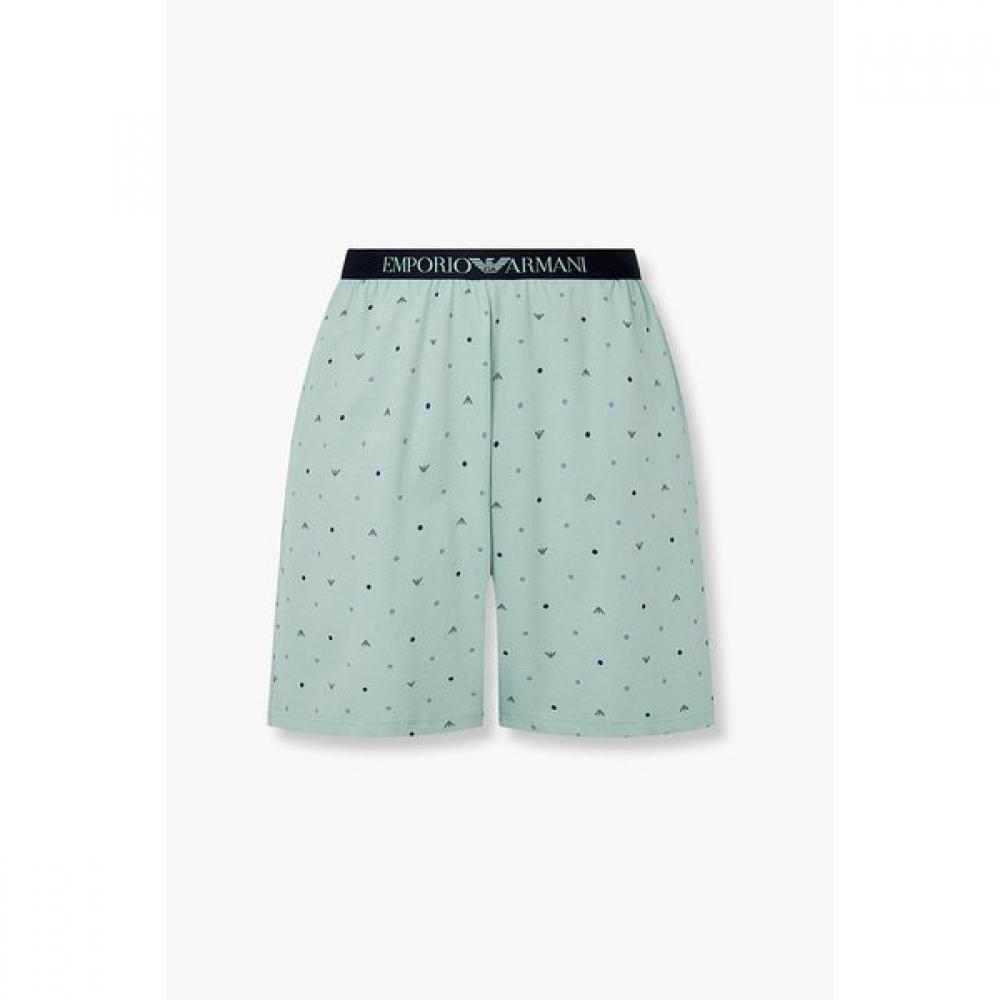 Emporio Armani Мужские эластичные шорты для отдыха с узором из логотипов 0815331001 L(105) white