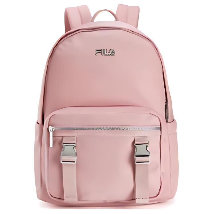 FILA Solid Color Fashion Casual Zipper Closure Fabric Backpack Women backpack Pink F13W449167F-PK Pink beige