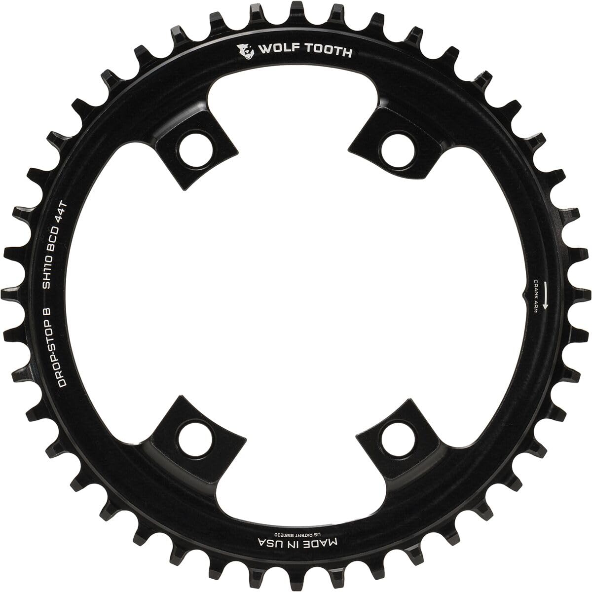 Звездочка Wolf Tooth 110 BCD для Shimano 4 Bolt 110 x 46T Chainring - чёрный AniWorld