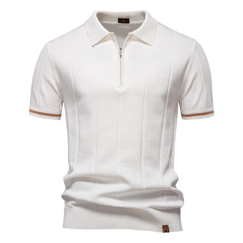 Spring and Summer New Men s Business Leisure Woolen Polo Shirt S белый WomApparel