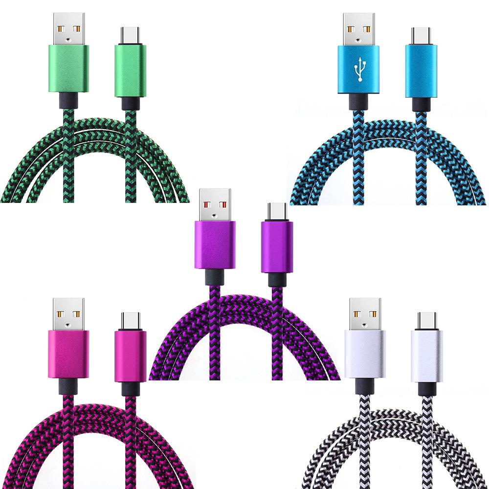 Плетеный кабель USB Type-C для быстрой зарядки и передачи данных - 1,23 м, белый, совместим с устройствами Android и Huawei 1m Braided Cable белый the BAY