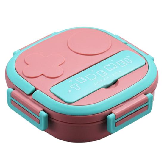 Полезный многоразовый противоскользящий секретный дизайн отсека Bento Box Кухонные принадлежности Чехол для обеда розовый Refreshing Home