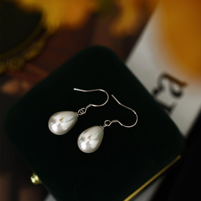 Серьги Pure Pearl Серьги High-end Temperament Water Drop Серьги gray Wucifang Jewelry