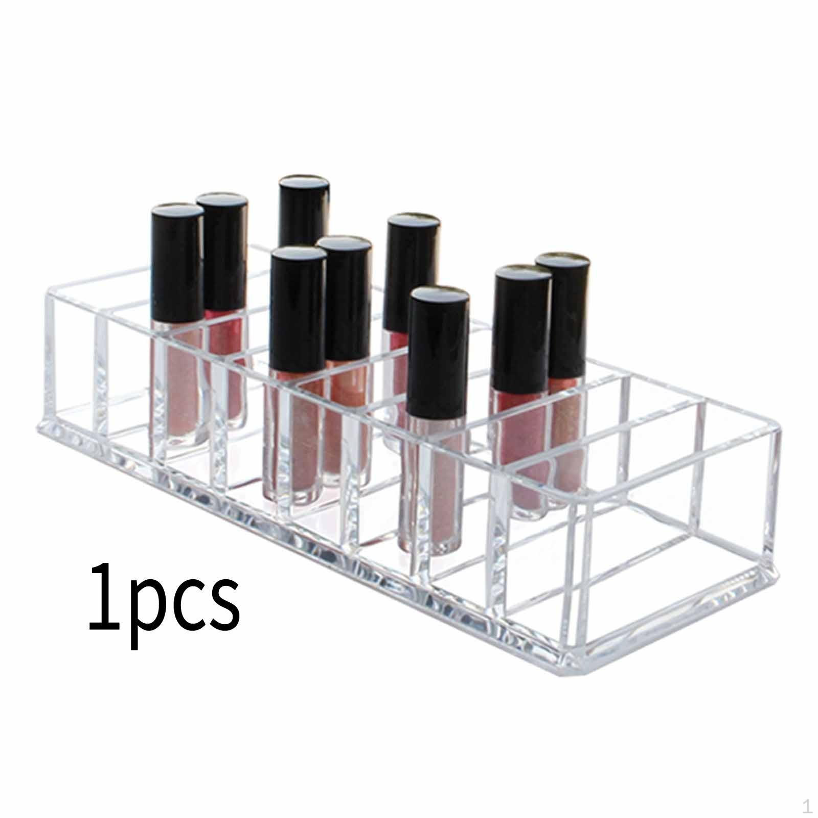 Acrylic Makeup Compact Organizer, 8 Cube Sections Lip Gloss Holder Cosmetic black makeup beauty