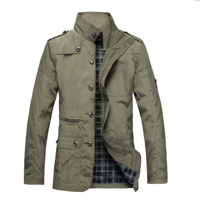 Мужские тонкие куртки повседневная одежда корейский комфорт ветровка весна осень пальто мужской тренчкот XS хаки Tooyoo