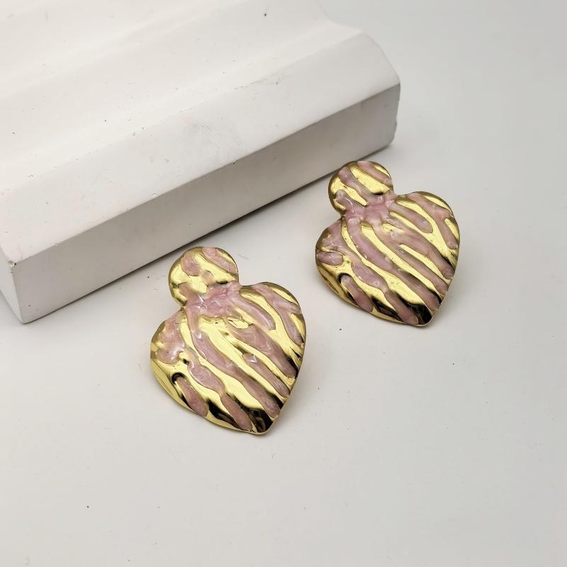Серьги-пусеты из нержавеющей стали Luxury-Lite с узором звезды и геометрического сердца – Новое поступление, Нишевый дизайн, Универсальные пусеты камео розовый EARLUCKY