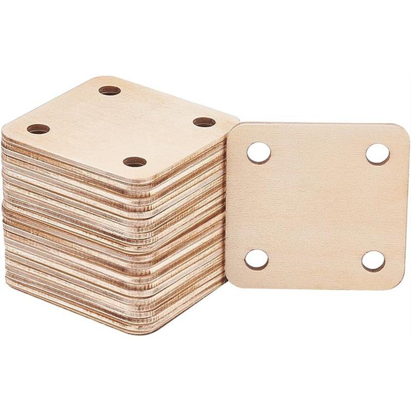 AS60-24 шт. Квадратная ткацкая карта, 1,8X1,8 дюйма, карты с 5 отверстиями, инструменты для ручного ткачества, для принадлежностей для ткачества, планшетное ткачество beige Step Zone