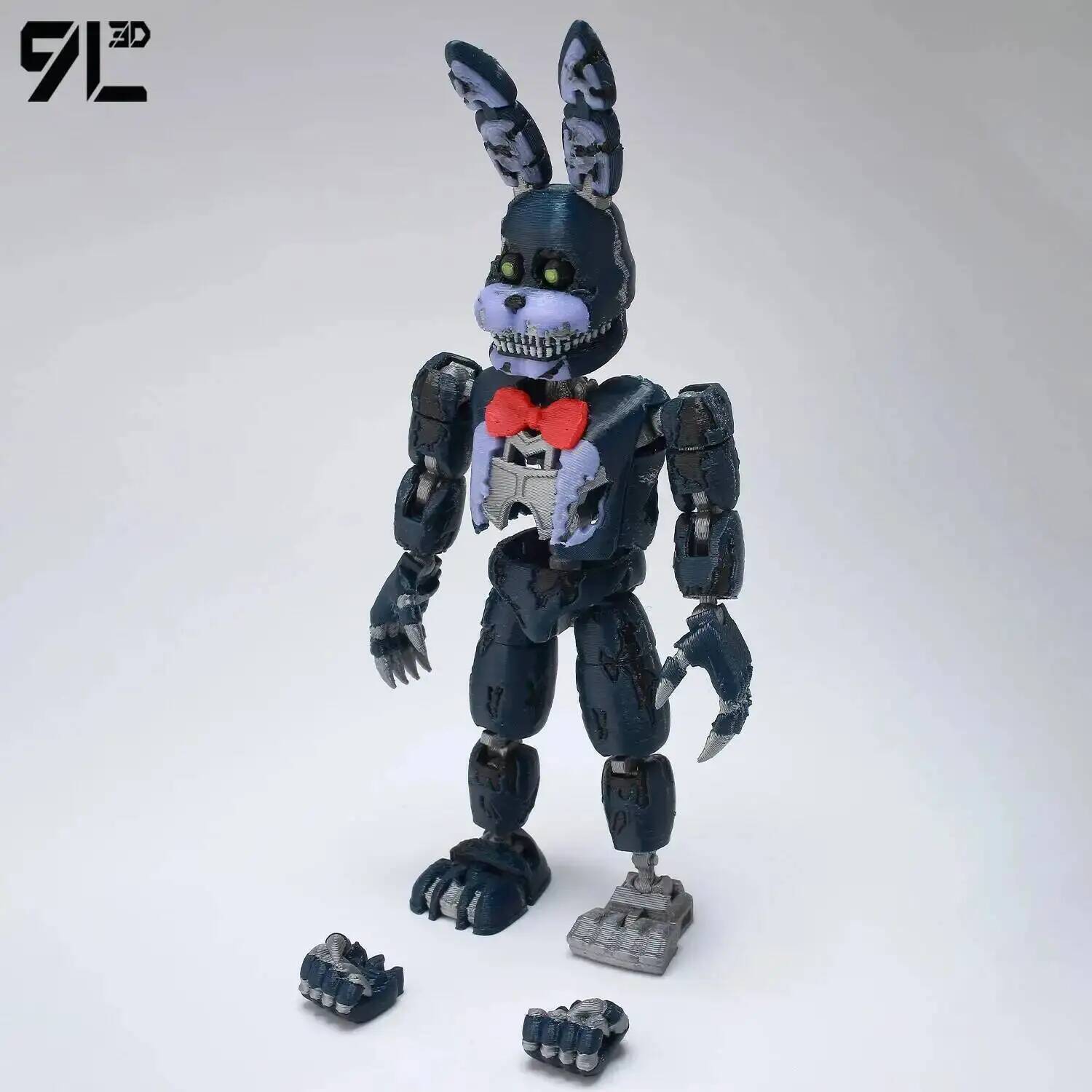9L3D Печатная гитара Бонни Титан13 Пять ночей: Безопасность Нарушена FNAF Фигурки Действия Медведь Полночный Гарем Подвижные Сочленения Съемные white Children Clothing YULIN-001