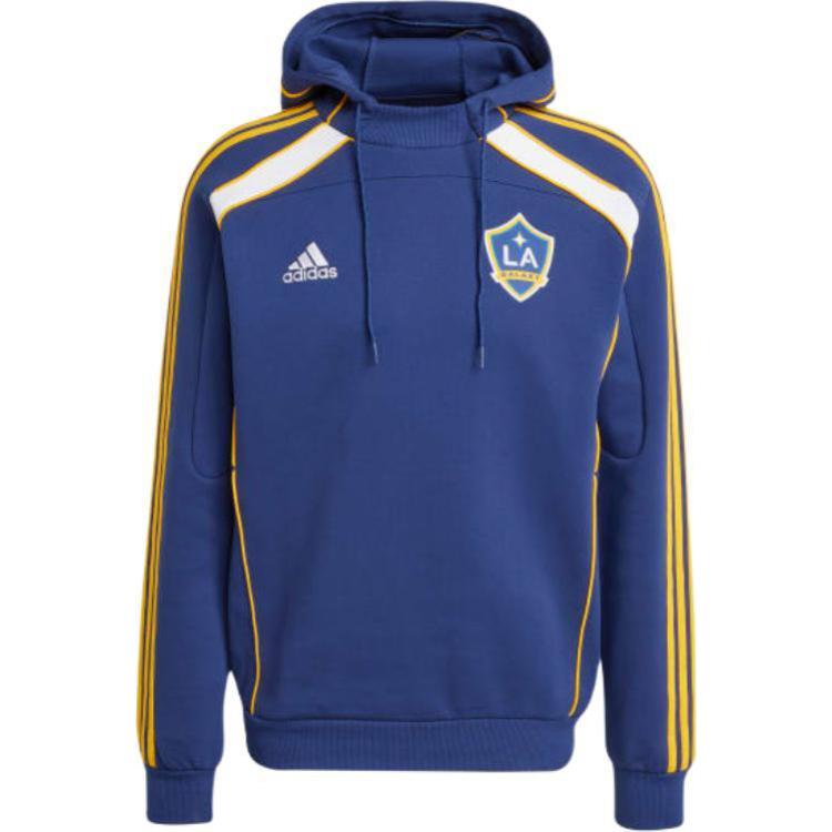 Adidas LA Galaxy UBP Туристическая толстовка с капюшоном Логотип Полоска Удобная толстовка с длинным рукавом Мужские толстовки Темно-синий JE5532 L blue