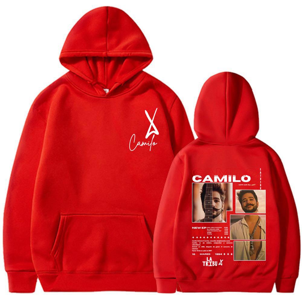 Rapper Camilo Tour Album 2025 Graphic Hoodie Men Women Short-sleeved Hip-hop Hoodies Loose Casual Punk Sportswear Autumn Winter S red GUOYAN TOP