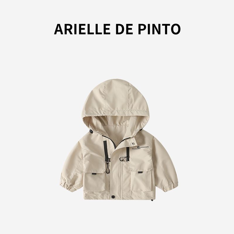 French Arielle De Pinto Kidsren s Autumn Jacket, Stylish and Fashionable Boys  Hooded Work Jacket Apricot color 90 beige TAOMall