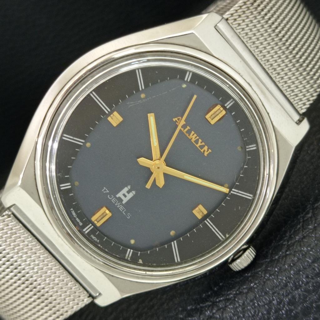 ALLWYN 6300A РУЧНОЙ ЗАВОД ВИНТАЖНЫЕ ИНДИЯ МУЖСКИЕ ОРИГИНАЛЬНЫЙ ЦИФЕРБЛАТ ЧАСЫ a706081-1 gray Vintagewatches
