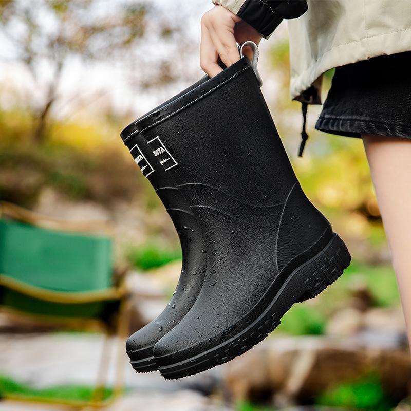 Женские теплые средне- и высоководонепроницаемые резиновые ботинки 36 black Gtime Shoes