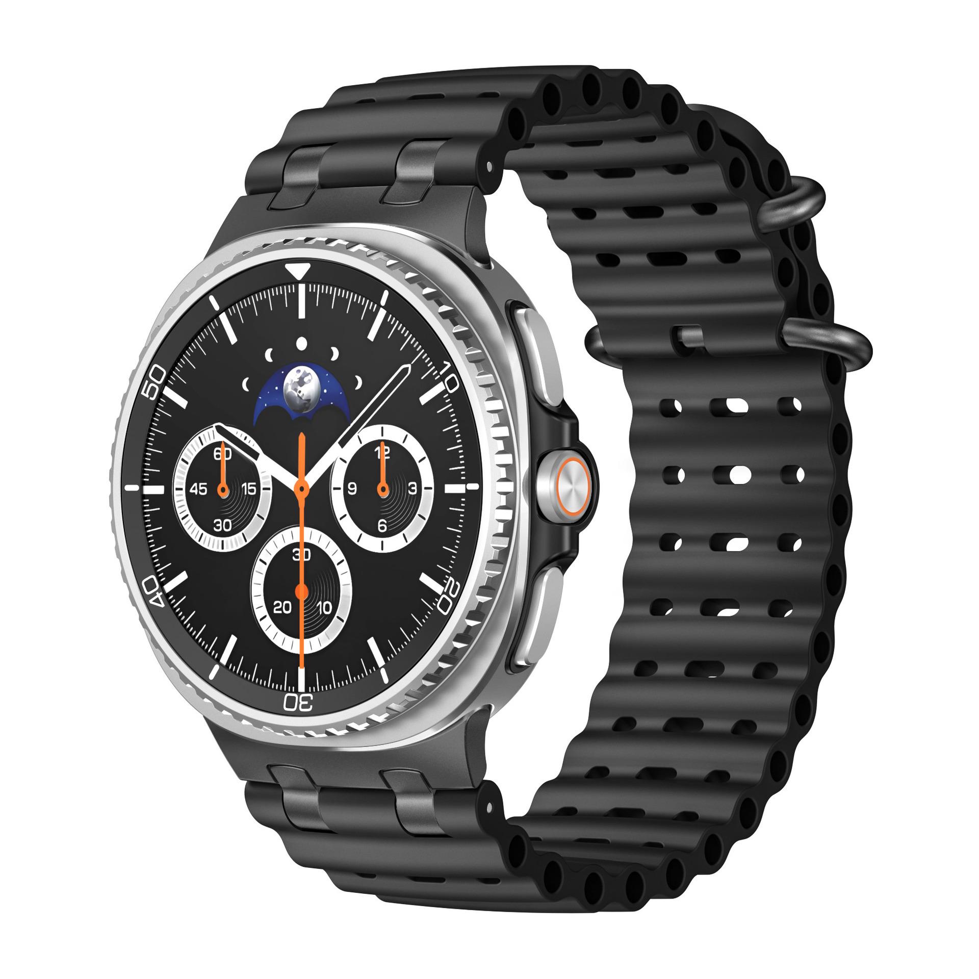Ремешок Ocean для Samsung Galaxy Watch 8 40 мм 44 мм Спортивный силиконовый браслет для Galaxy Watch 8 Classic 46 мм Металлический коннектор linker-Black чёрный XIAOLU Watch Accessories