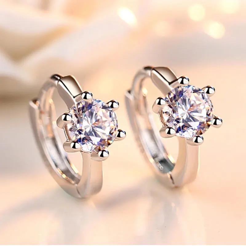 Модные серьги с серебряной иглой, шесть когтей, циркон, сердце, стрела, круглые пусеты для женщин, лучший подарок, Pendientes Oorbellen beige My fine jewelry