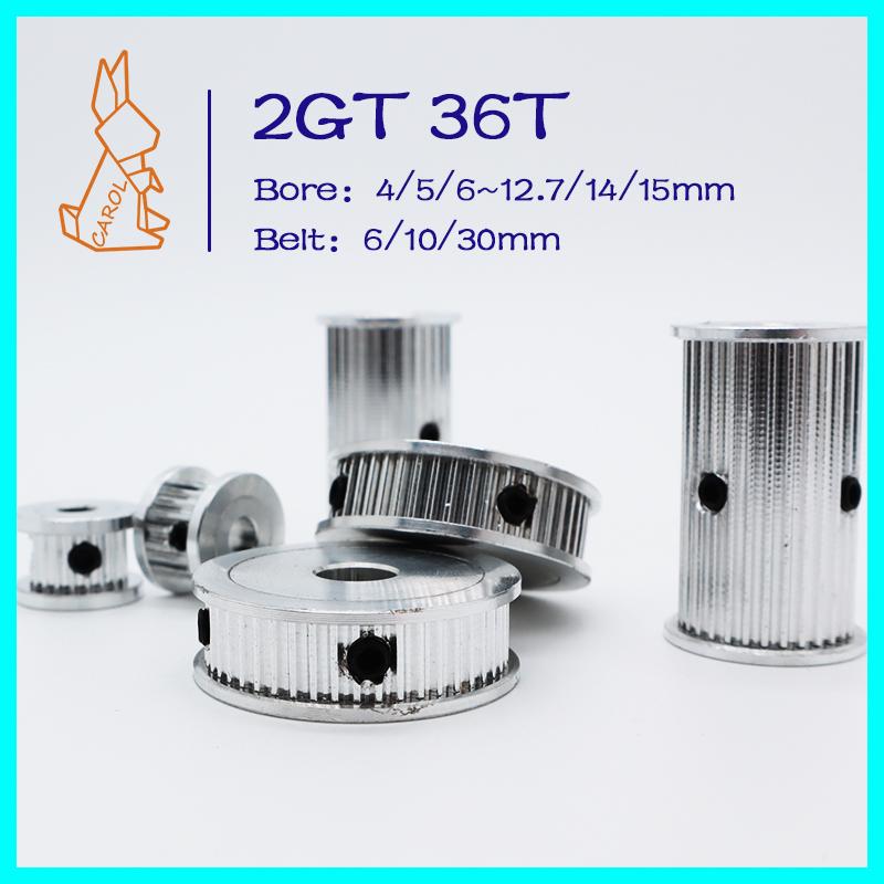 36Teeth 2GT Idler Timing Tensioning Pulley Bore 4/5/6~12/14/15mm Belt Width 6/10/30mm 3D Printer GT2 36T Synchronous Wheel Idler 6mm gray qr fdgs