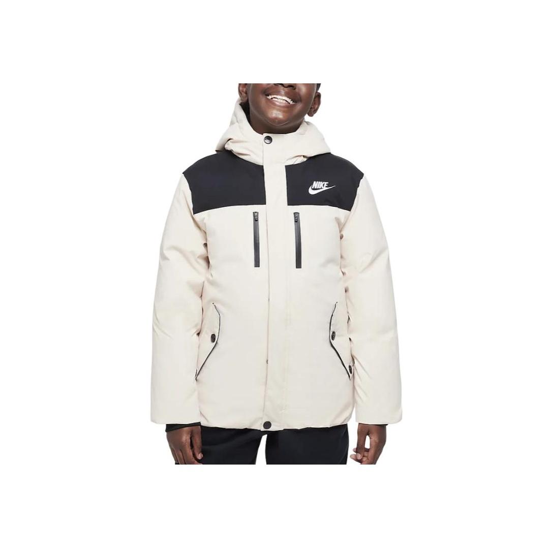 Nike Down Jacket FW24 Outdoor Casual Sports Hooded Zipper Kids Jackets White HQ7165-126 S black