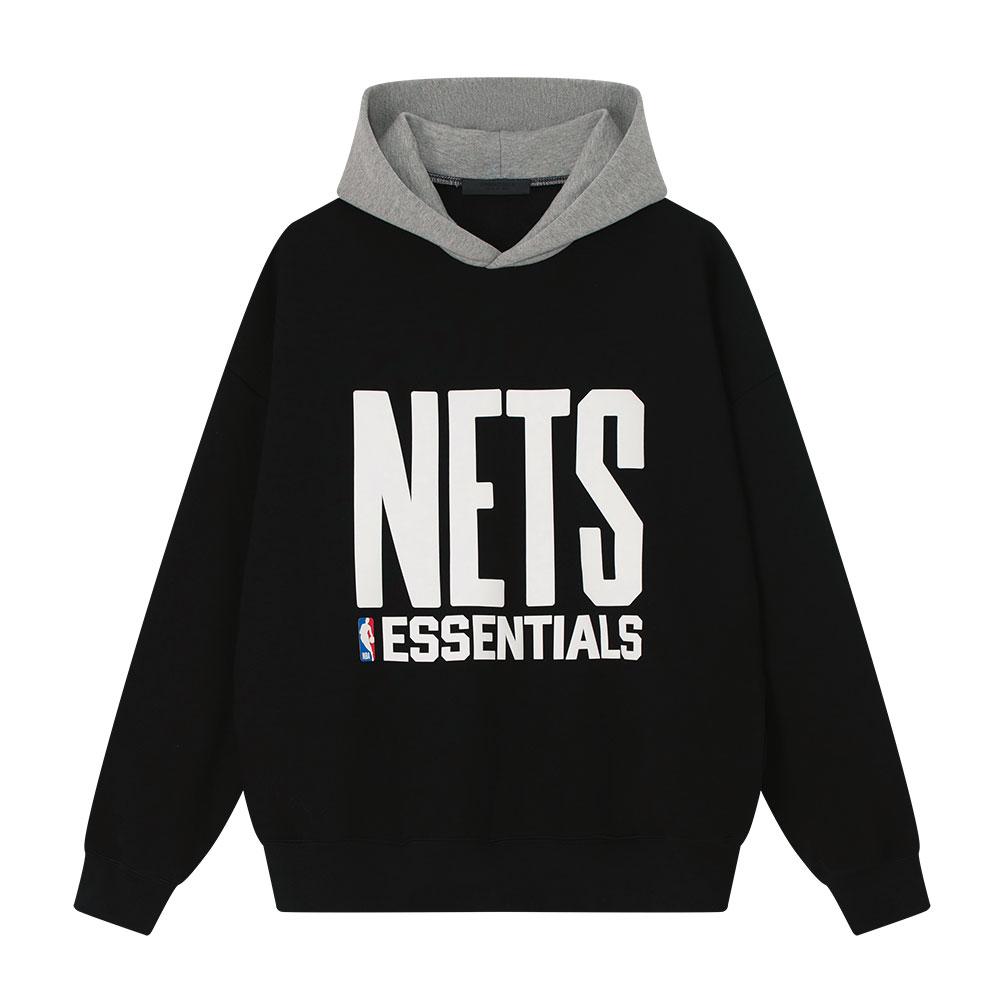 Fear of God Essentials Сетчатый спортивный худи Черный/Теплый меланж Мужская одежда 192NB256424F M black