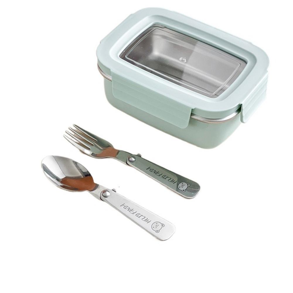 304 Stainless Steel Divided Lunch Box Large Capacity Sealed Portable Food Container Leak-proof Heat Insulation gray Kings City