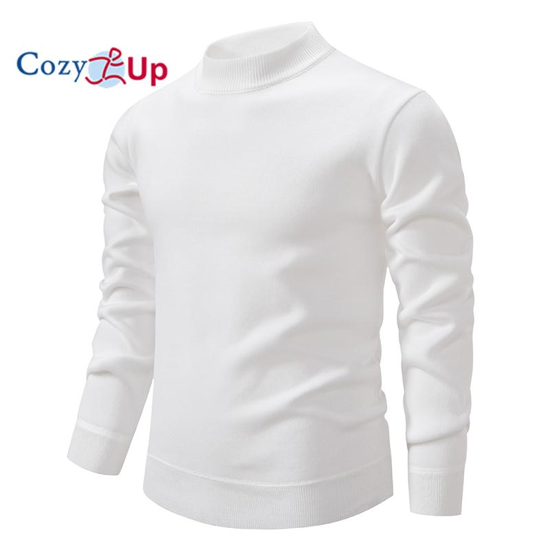 Cozy Up мужской круглый вырез однотонный вязаный свитер осень и зима толстая основа теплая верхняя одежда свитер M белый