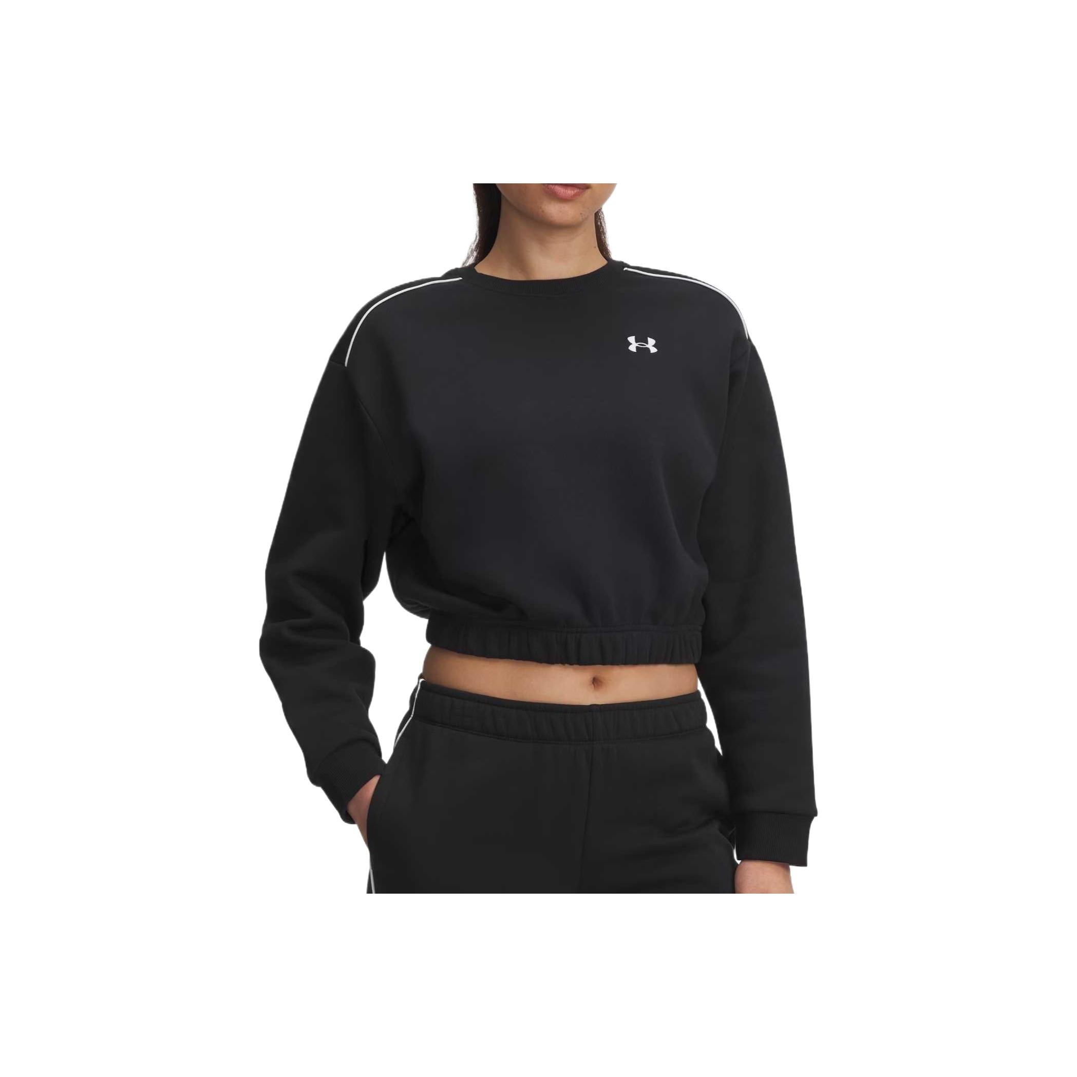 Женская толстовка с коротким рукавом Under Armour Rival Fleece с кантом, с круглым вырезом, 6007035-001 XL black