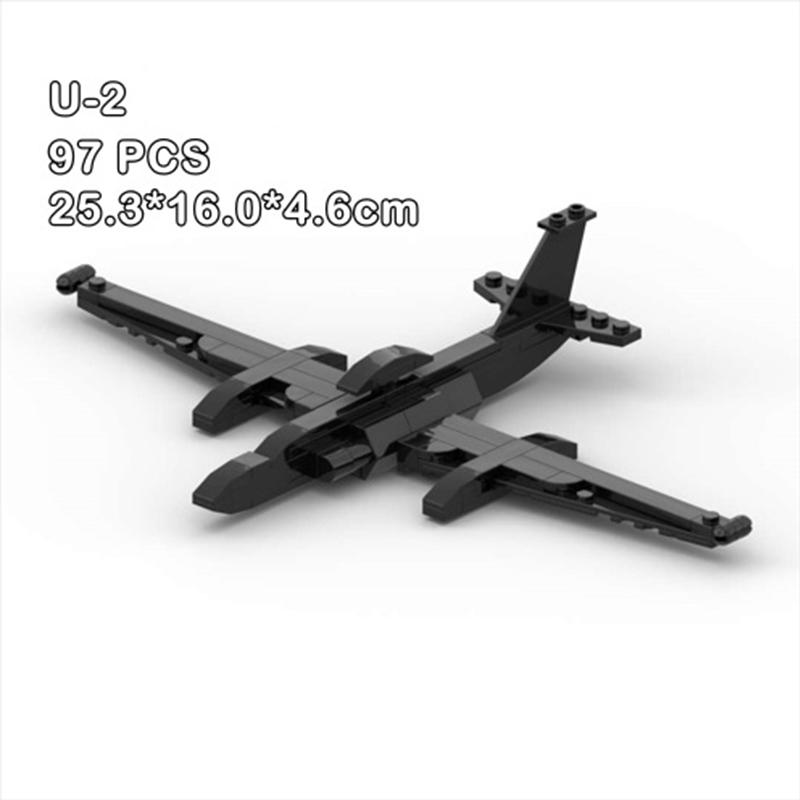 Серия «Военная» Строительные блоки MOC U-2 Dragon Lady Черный Истребитель Разведывательный Самолет Модель для сборки Детская игрушка black Interesting toys