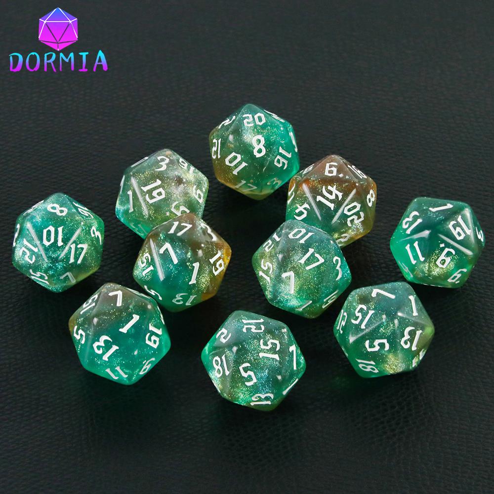 20-гранные разноцветные многогранные игральные кости D20, удивительные блестящие игральные кости для ролевых игр, DND, обучение математике, настольные игры blue bfghb