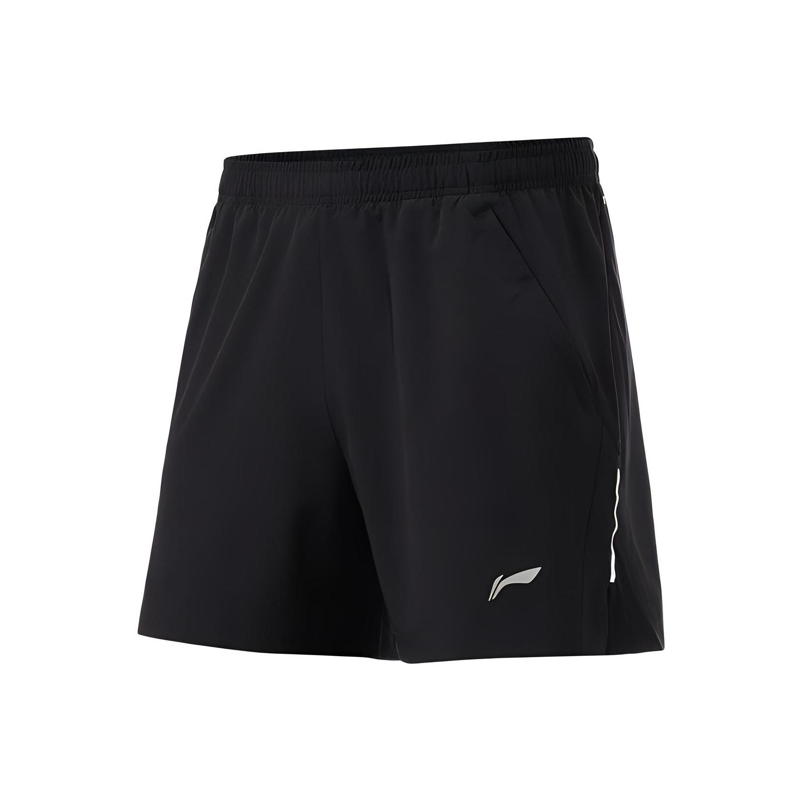 Li-Ning Быстросохнущие сверхлегкие дышащие спортивные шорты с эластичной талией мужские шорты черного цвета AKSR491-1 XXXL black