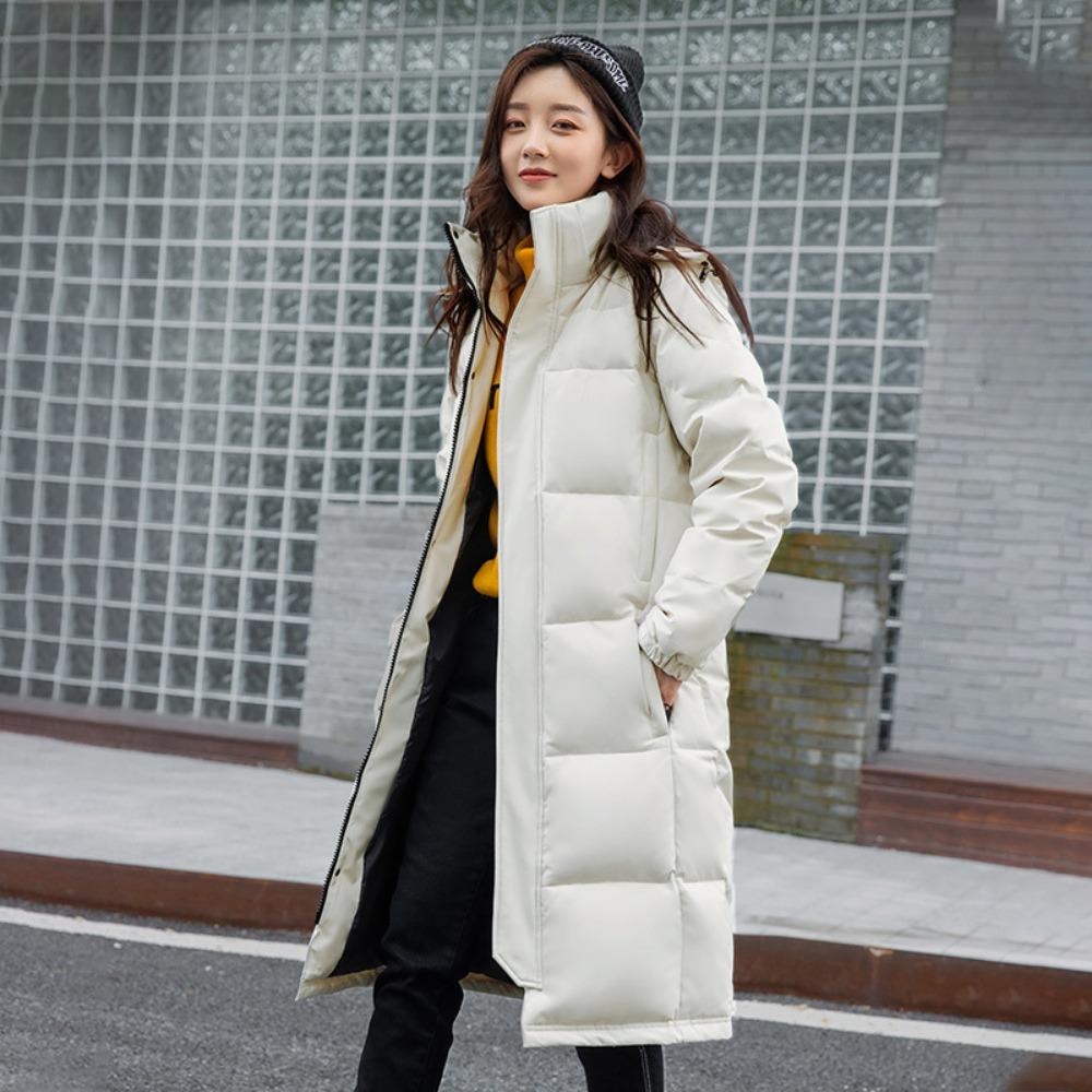 Новый китайский тренд: длинные пуховые куртки до колена для пар. S белый Clothing Coat