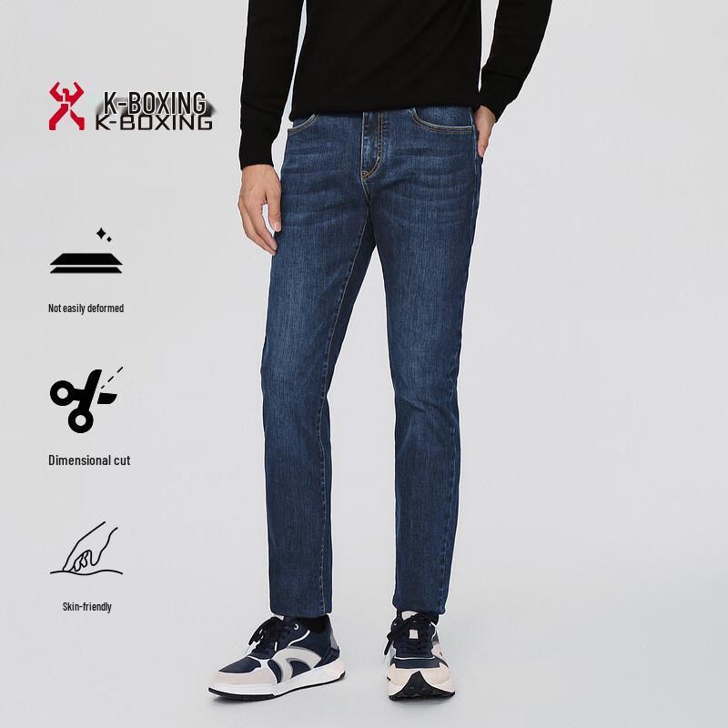Мужские узкие прямые стрейч-джинсы K-Boxing NQRN3019 34 джинсовый синий JDST online