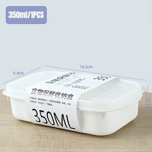 Кухонный холодильник для хранения продуктов. Белые контейнеры. Контейнеры для свежих коробок. Кухонный шкаф для хранения еды. Герметичный кухонный органайзер. 350ml белый Leisure Business Clothing