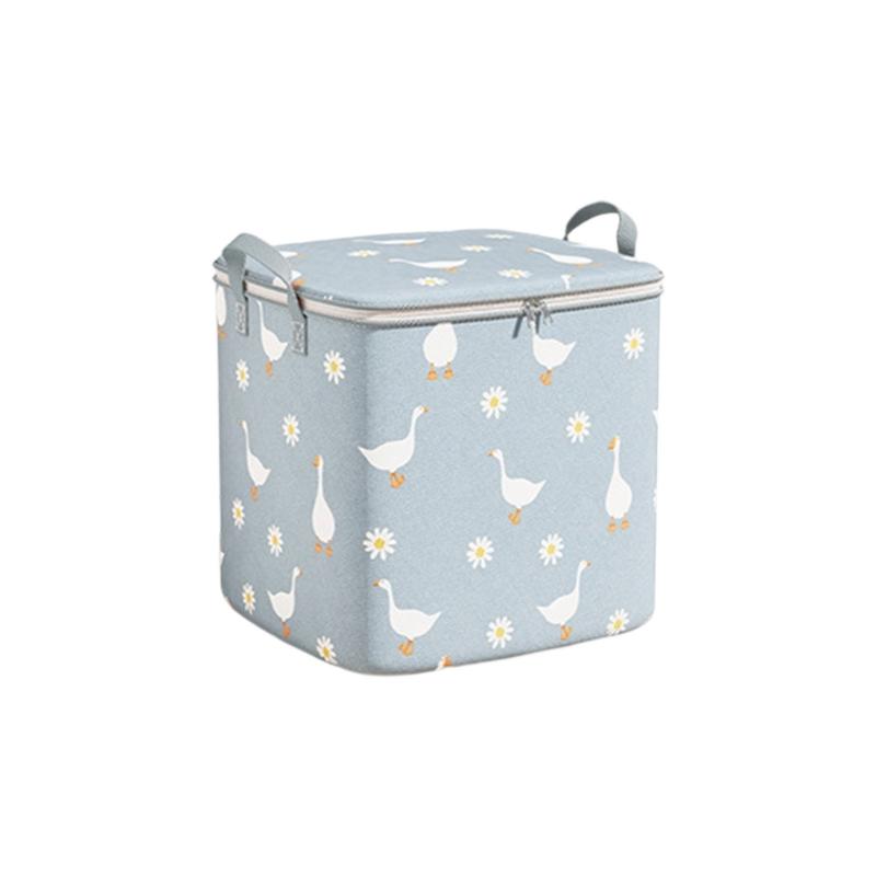 Органайзер для одежды большого размера с ручкой, многоразовый, из нетканого материала, контейнер для хранения сезонной одежды для домашнего использования синий Tortilla