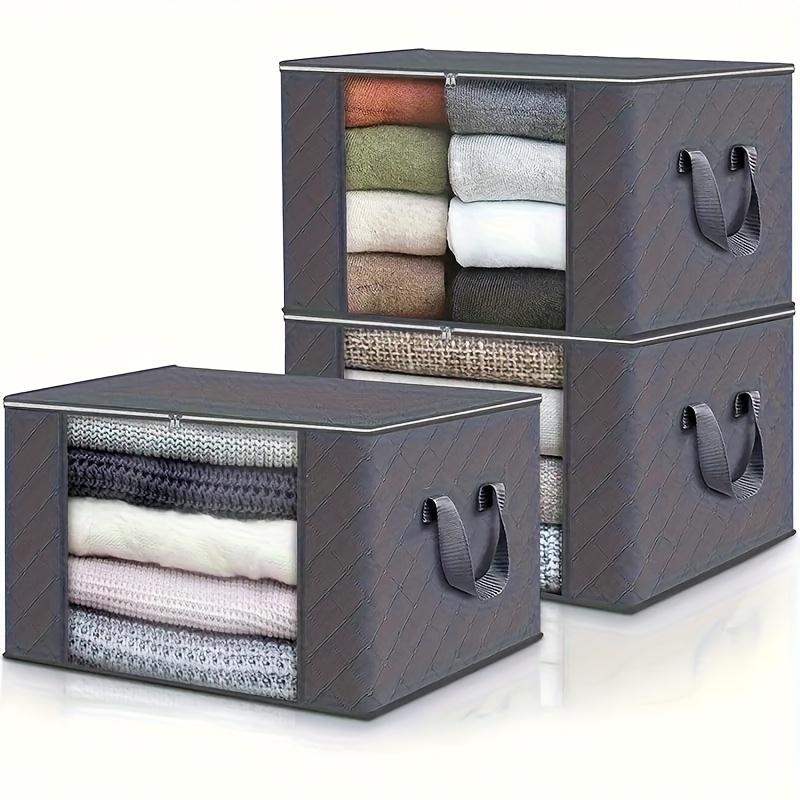 high quality3pcs Large Capacity Foldable Fabric Storage Boxes with Flip-Top Lid & Handles, Durable Non-Woven Collapsible Organizer Bins for Closet, 3-pack gray Haikou Lihongrong Trading Co., Ltd.