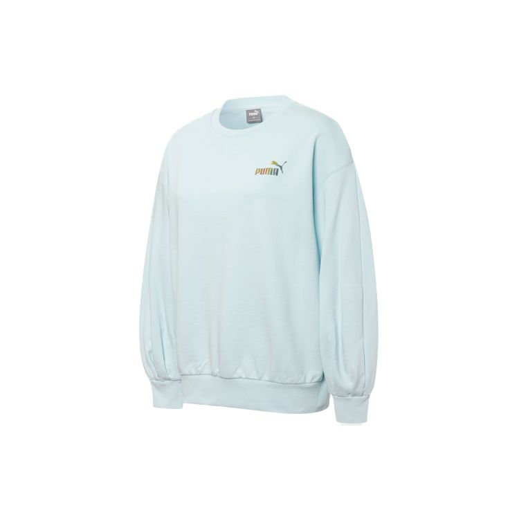 PUMA Essential Logo Print Большой пуловер-толстовка Женские топы Синий 537019-20 XS white