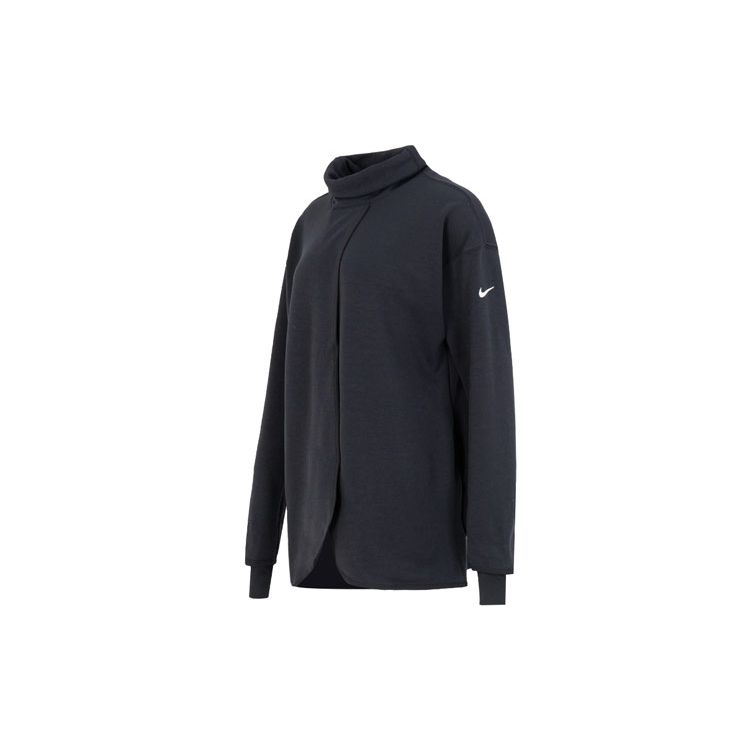 Пуловер Nike, повседневная спортивная толстовка средней длины с длинным рукавом и высоким воротом, женские топы, черный CQ9286-032 L black