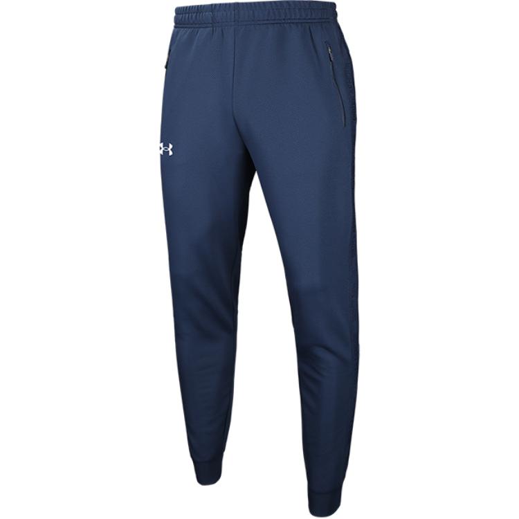 Under Armour Трикотажные жаккардовые силиконовые облегающие спортивные брюки с логотипом на шнуровке мужские брюки College-Blue 22500705-408 M black