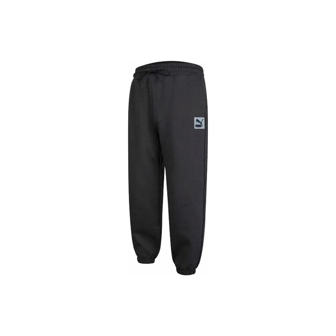 Puma Однотонные спортивные повседневные брюки Мужские низ Черный 622143-75 L black