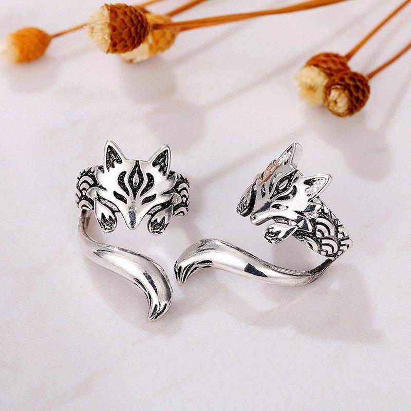 Cute Fox Ear Ear Clip Women s New Retro Fashion Creative Small Animal Earrings Earclip Jewelry gray Wipon