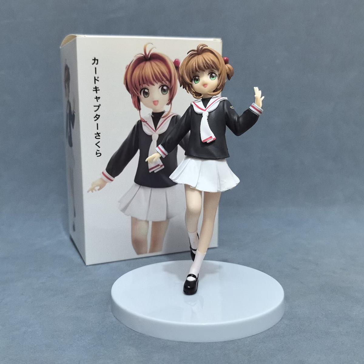 Фигурка Сакуры из Cardcaptor Sakura в стоячей позе, школьная форма, универсальная модель Сакуры, украшение для компьютерного корпуса в стиле аниме. gray China Anime figurines