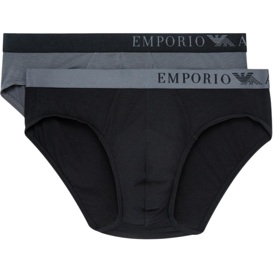 Emporio Armani Осень/Зима 24 Логотип Жаккардовый Треугольный Комплект из двух предметов Мужское нижнее белье Черный Серый 111733-4F733-29144 S gray