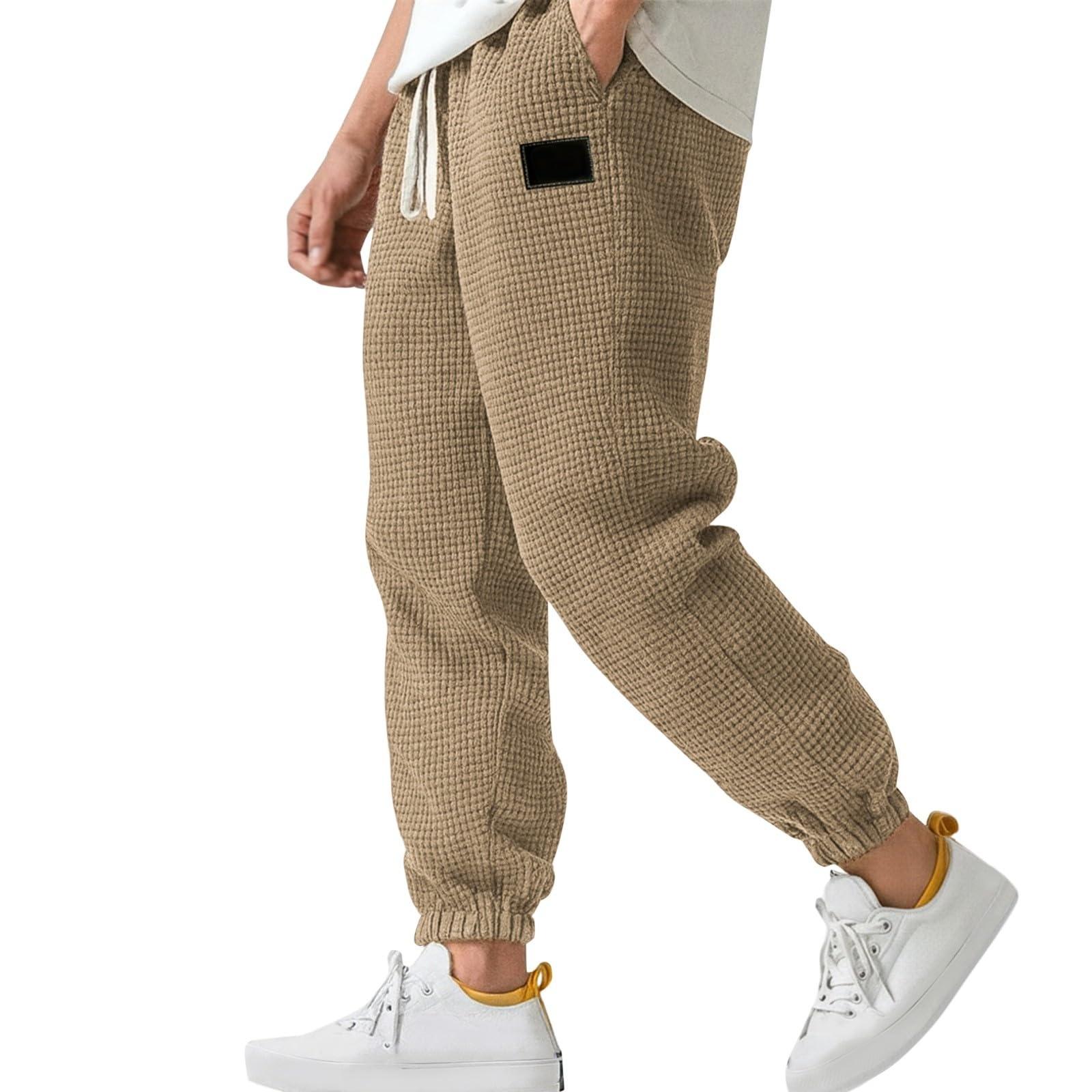 Мужские льняные брюки Four Seasons Thin Breathable Cargo Multi-pocket Loose Casual Wide Leg L хаки sdwen